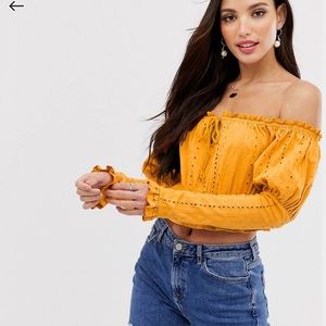 ASOS (Brand New) Off Shoulder Crop Shirt